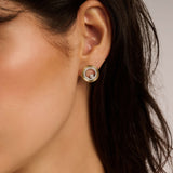 Zirconia Double Circle Earrings