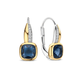 Blue Cushion Hoops
