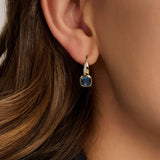 Blue Cushion Hoops