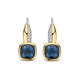 Blue Cushion Hoops