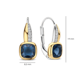Blue Cushion Hoops