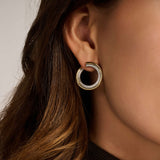 Round Gold Vermeil Cubic Zirconia Hoops