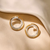 Round Gold Vermeil Cubic Zirconia Hoops