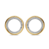 Round Gold Vermeil Cubic Zirconia Hoops