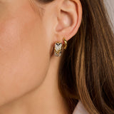 Vintage Zirconia Chain Hoops