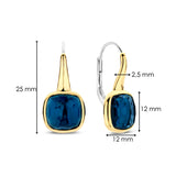 Blue Cushion Hoops