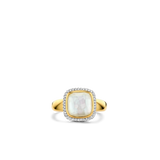 Zirconia Cushion Ring with pearl