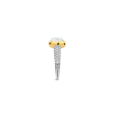 Zirconia Cushion Ring with pearl