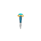 Turqoise Zirconia Cushion Ring
