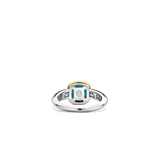 Turqoise Zirconia Cushion Ring