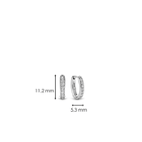 Tennis Small Oval Hoops 11mm