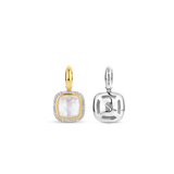 Zirconia Cushion Earrings with pearl
